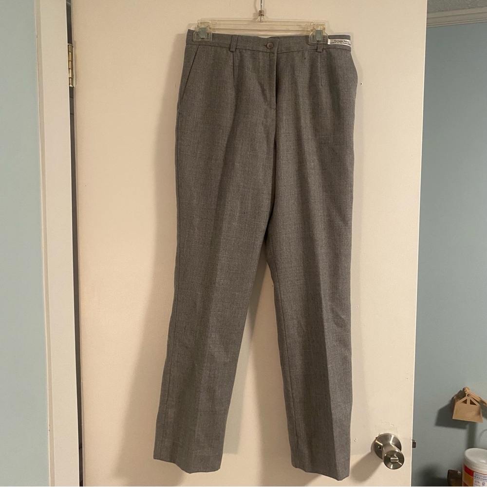 NWT $148 Pendleton Virgin Wool Straight Leg Dress Pants Slacks Sz 6P Gray Work